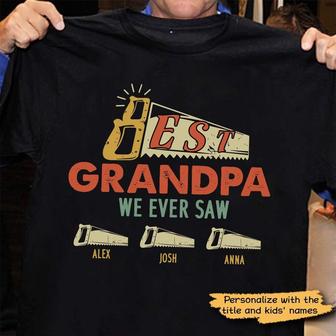 Best Grandpa We Ever Saw Personalized T-Shirt - Gift for Dad - Thegiftio UK