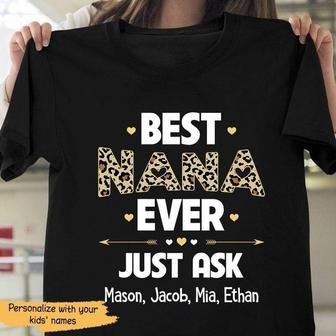 Best Nana Ever Leopard Custom T-Shirt - Gift for Grandma - Thegiftio UK