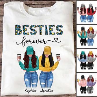 Besties Forever Modern Girls Leopard Custom T-Shirt - Gift - Thegiftio UK