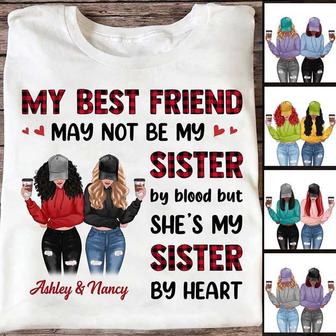 Besties Red Plaid Modern Girls Custom T-Shirt - Thegiftio UK