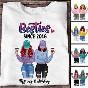 Besties Since Modern Girl Custom T-Shirt - Gift for Family - Thegiftio UK
