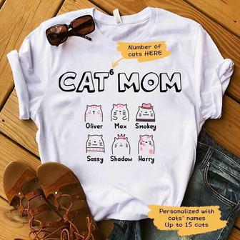Cat Mom Cute Personalized T-Shirt - Gift for Cat Lovers - Thegiftio UK