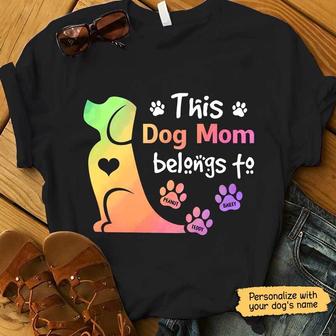 Colorful Dog Mom Personalized T-Shirt - Gift for Dog Moms - Thegiftio UK