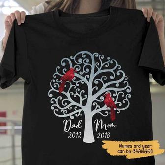 Dad And Mom Cardinals Personalized T-Shirt - Memorial Gift - Thegiftio UK