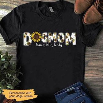 Dog Mom Sunflower Leopard Custom T-Shirt - Gift for Dog Moms - Thegiftio UK