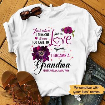 Grandma Falls In Love Again Custom T-Shirt - Grandma Gift - Thegiftio UK