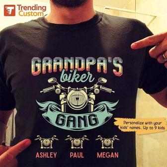 Grandpa Biker Gang Retro Custom T-Shirt - Gift for Grandpa - Thegiftio UK