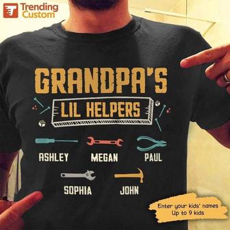 Grandpa's Lil Helpers Custom T-Shirt - Gift for Grandpa - Thegiftio UK