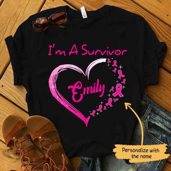 I Am A Survivor Breast Cancer Custom T-Shirt - Gift for Her - Thegiftio UK