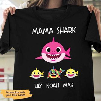 Mama Shark Autism Personalized T-Shirt - Gift for Mom - Thegiftio UK
