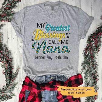 My Greatest Blessing Call Me Nana Custom T-Shirt - Gift - Thegiftio UK