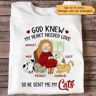 My Heart Needed Love Chibi Girl Cats Custom T-Shirt - Thegiftio UK