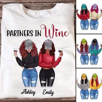 Partners In Wine Besties Custom T-Shirt - Gift for Friends - Thegiftio UK