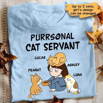 Purrsonal Cat Servant Chibi Girl Custom T-Shirt - Cat Lovers - Thegiftio UK