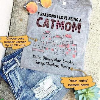 Reason Being Cat Mom Custom T-Shirt - Gift for Cat Lovers - Thegiftio UK