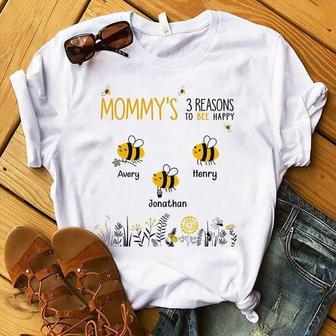 Reasons Bee Happy Personalized T-Shirt - Gift for Mom - Thegiftio UK