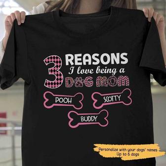 Reasons Love Being A Dog Mom Custom T-Shirt - Dog Mom Gift - Thegiftio UK