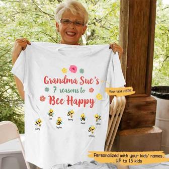 Reasons To Bee Happy Personalized T-Shirt - Gift for Mom - Thegiftio UK