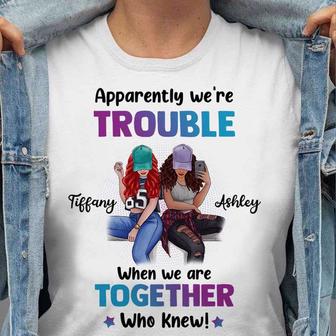 Selfie Besties Trouble Together Custom T-Shirt - Family Gift - Thegiftio UK