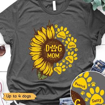 Sunflower Dog Mom Personalized T-Shirt - Gift for Dog Mom - Thegiftio UK