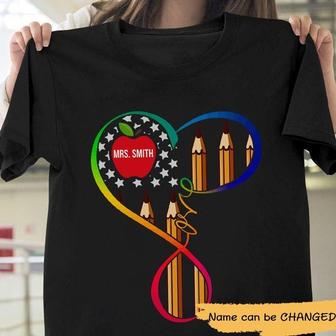 Teachers Flag Infinitive Love Custom T-Shirt - Teacher Gift - Thegiftio UK