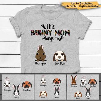 This Bunny Mom Belongs to Peeking Rabbits Custom T-Shirt - Thegiftio UK