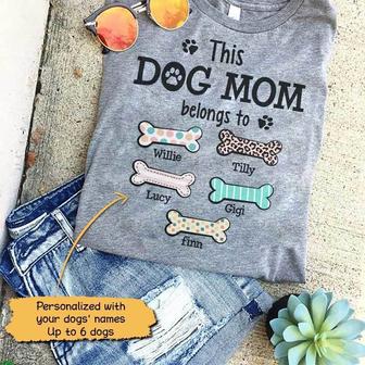 This Dog Mom Belongs To Custom T-Shirt - Gift for Dog Mom - Thegiftio UK