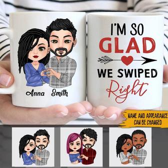 Tinder Couple So Glad We Swiped Right Custom Mug - Gift - Thegiftio UK