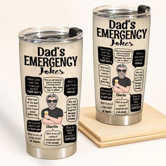 Dad's Emergency Jokes Custom Tumbler - Father's Day Gift - Thegiftio UK