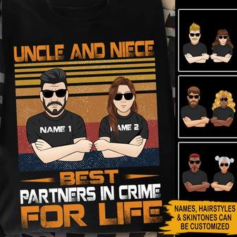 Best Partners In Crime Custom T Shirt - Gift for Uncle - Thegiftio UK