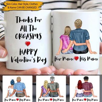 Valentine's Day Mug Personalized Names Thanks For All - Thegiftio UK