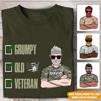Grumpy Old Veteran Personalized T-Shirt - Gift for Veterans - Thegiftio UK
