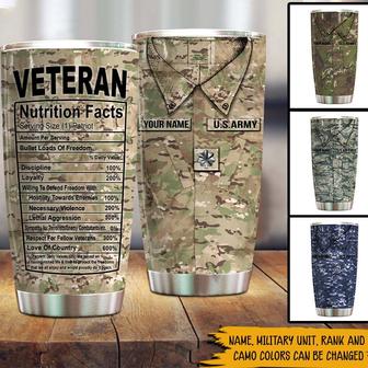 Veteran Nutrition Facts Custom Tumbler - Gift for Veterans - Thegiftio UK