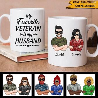 My Favorite Veteran Is My Husband Custom Mug - Gift for Him - Thegiftio UK