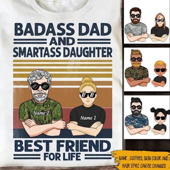 Badass Grandpa Smartass Granddaughter Custom T-Shirt - Gift - Thegiftio UK