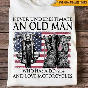 Never Underestimate An Old Man Custom T-Shirt - Veteran Gift - Thegiftio UK