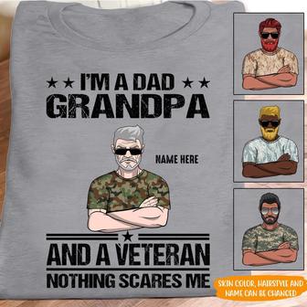 I'm A Dad Grandpa And A Veteran Custom T Shirt - Thegiftio UK