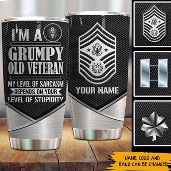 I'm A Grumpy Old Veteran Custom Tumbler - Gift for Veterans - Thegiftio UK