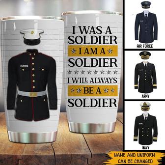 I Was A Soldier Personalized Tumbler - Gift for Veterans - Thegiftio UK