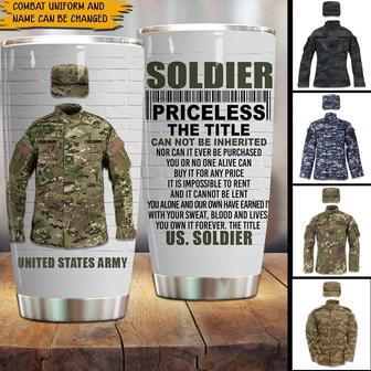 Veteran Custom Tumbler Priceless The Tittle - Veteran Gift - Thegiftio UK