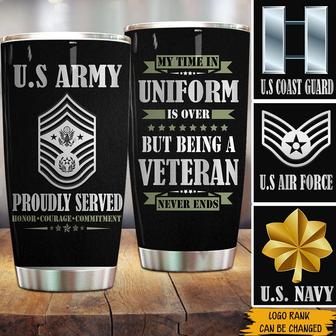 Proudly Served Veteran Custom Tumbler - Gift for Veterans - Thegiftio UK