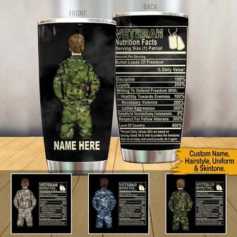 Veteran Nutrition Facts Custom Tumbler - Gift for Veterans - Thegiftio UK