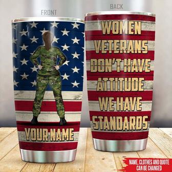 Veteran Custom Tumbler - Personalized Gift for Woman Veteran - Thegiftio UK