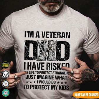 Veteran Dad Custom T Shirt - Perfect Gift for Dads - Thegiftio UK