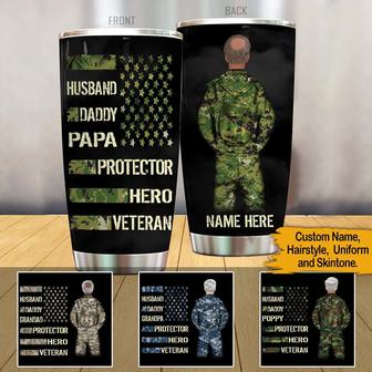 Veteran Father's Day Custom Tumbler - Gift for Dad - Thegiftio UK