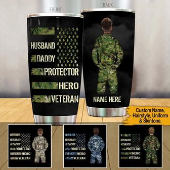 Veteran Father's Day Custom Tumbler - Gift for Husband - Thegiftio UK