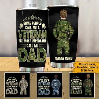 Veteran Father's Day Custom Tumbler - Gift for Dad - Thegiftio UK