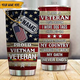 I Am A Veteran Personalized Tumbler - Gift for Veterans - Thegiftio UK