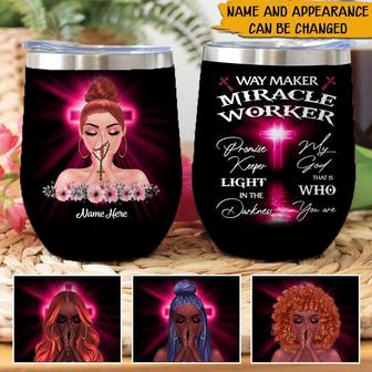 Way Maker Miracle Worker Custom Wine Tumbler - Gift for God - Thegiftio UK