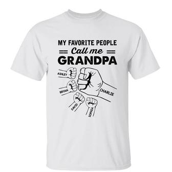 Favorite People Call Me Grandpa Fist Bump Custom T-Shirt - Thegiftio UK